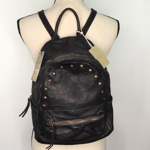 Costanza Rota Handbags - Costanza Rota Leather Backpack Stud Black NWT